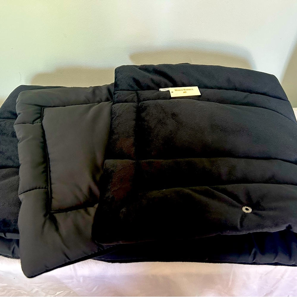 World Market Velvet Plush Scarf with Snap Button